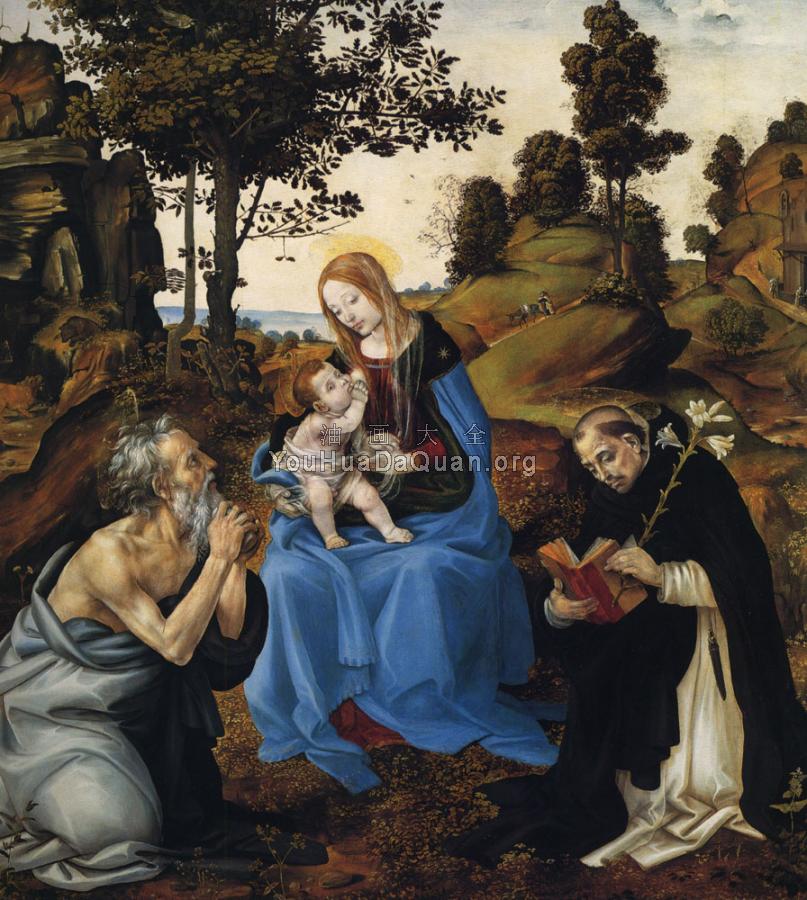 The Virgin and child with St Jerome and Dominic - 菲利皮诺·利比